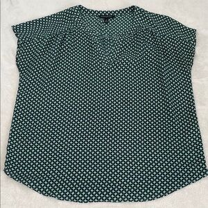 Banana Republic Factory Green Geometric Blouse